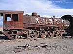 Lokomotiv-Friedhof in Uyuni (BOL)